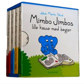 Lille kasse med bøger om Mimbo Jimbo