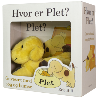 hvor er plet, gaveæske, bamse, børnebog, papbog, højtlæsning