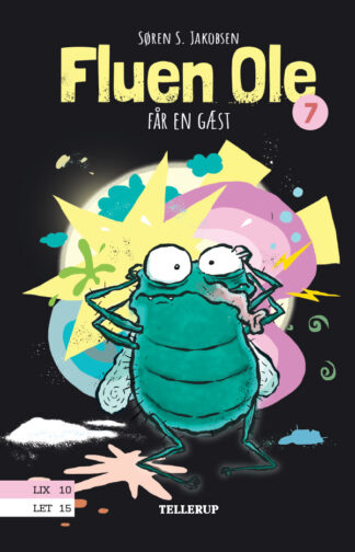 fluen ole får en gæst er syvende bog i serien om fluen ole. børnebogsserien er god til læs-let og højtlæsning