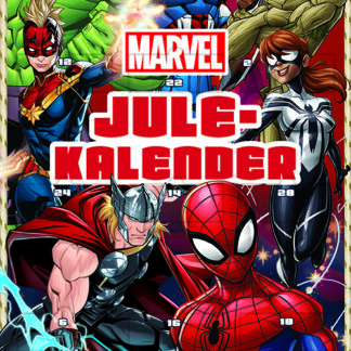 marvel julekalender med 24 små bøger med marvel historier for de små børn
