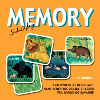 Scherfig Memory - spil med 2 x 32 brikker